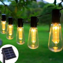 Luzes De Cordão LED Solares Para Exterior, Lâmpadas Em Forma De Globo Para Natal, Decoração De