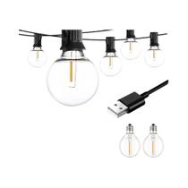 Luzes De Cordão LED USB À Prova d'Água Para Exterior 30m 15m 7.6m 5V 1W Lâmpada Plástica G40