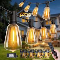 Luzes de Cordão para Área Externa Minetom 30 m 33 LEDs com Controle Remoto e Resistência à Água