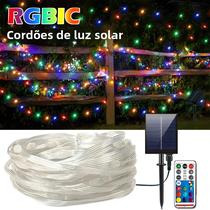 Luzes De Cordão Solar RGBIC Multicoloridas Com Controle Remoto, Lâmpada Inteligente Dreamcolor Para