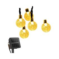 Luzes De Cordão Solares À Prova d'Água Para Exterior, 100 LEDs Em Forma De Globo De Cristal, Luzes