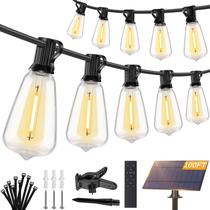 Luzes de cordão solares Brightever 30 m, 36 LEDs, à prova dágua, com controle remoto