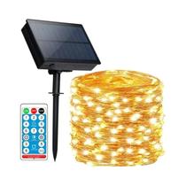 Luzes De Cordão Solares Com 1000 LEDs, 100 Metros, Para Festas De Natal Ao Ar Livre, Guirlanda De