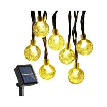 Luzes De Cordão Solares Em Forma De Globo De Cristal Para Exterior, 100 LEDs, Luzes De Fada Para