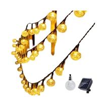 Luzes De Cordão Solares Para Exterior 100 LED Globo De Cristal À Prova d'Água IP65 8 Modos Decoração