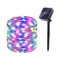 Luzes De Cordão Solares Super Brilhantes E Impermeáveis Para Exterior, 8 Modos, Luzes De Fada Para