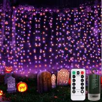 Luzes de cortina DealBeta Purple Orange 300 LED Halloween Luzes de cortina DealBeta Purple Orange 300 LED Halloween
