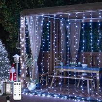 Luzes de cortina JMEXSUSS 300 LED 3x3m internas com controle remoto branco