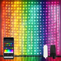 Luzes de cortina JMEXSUSS Controladas por aplicativo 400 LED RGB 2x2m