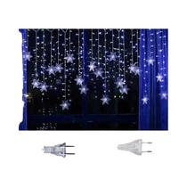 Luzes De Cortina LED À Prova d'Água Com Flocos De Neve Para O Natal, Cordão De Fadas Piscante Para