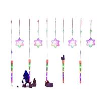 Luzes De Cortina LED De Natal Em Forma De Floco De Neve USB Com Controle Remoto 8 Modos Para Casa