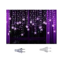 Luzes de Cortina LED Natalinas com Flocos de Neve - Decoração de Festas e Férias