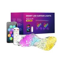 Luzes De Cortina LED RGB Inteligentes 400 LEDs Luzes De Natal DIY Controle Remoto App WS2812B