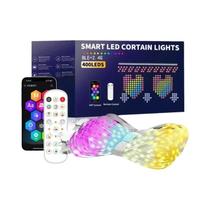 Luzes De Cortina LED RGB Inteligentes Com Controle Por Aplicativo Bluetooth, Luzes De Fada À Prova