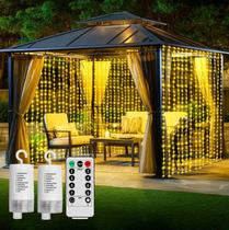 Luzes de cortina LED Ryblgled, pacote com 2 baterias de 3 m x 3 m 300 LED Luzes de cortina LED Ryblgled, pacote com 2 baterias de 3 m x 3 m 300 LED