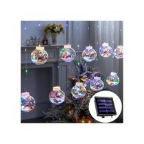 Luzes de cortina LED Solar Garland x2 3m 10 luzes multicoloridas Luzes de cortina LED Solar Garland x2 3m 10 luzes multicoloridas