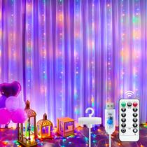 Luzes de cortina Minetom 300 LED Dimmable Fairy Lights com controle remoto