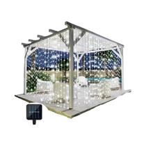 Luzes De Cortina Solar À Prova d'Água Com 300 LEDs, 8 Modos, Cordão De Luzes Para Jardim, Janela,