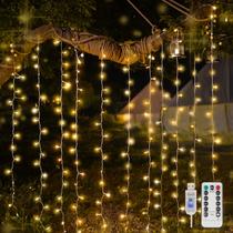 Luzes de cortina suddus 200 LED Warm White para quarto e exterior Luzes de cortina suddus 200 LED Warm White para quarto e exterior