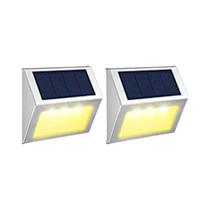 Luzes De Deck LED Alimentadas Por Energia Solar, Luzes De Escada Externas Em Aço Inoxidável Para