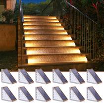 Luzes de degrau externas NIORSUN Warm White Solar Waterproof