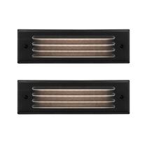 Luzes de degrau LED GOLED de baixa tensão 4W 12V IP65 pretas, pacote com 2