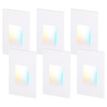 Luzes de degrau LED LEONLITE 3,5 W 120 V 5 CCT, reguláveis, brancas, pacote com 6 Luzes de degrau LED LEONLITE 3,5 W 120 V 5 CCT, reguláveis, brancas, pacote com 6