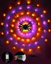 Luzes de Fada em Formato de Teia de Aranha para Halloween - 96 LEDs