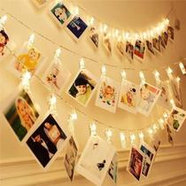 Luzes de Fada LED com 20 Clipes - 3 Metros - Ideal para Fotos e Decoração de Festa Luzes de Fada LED com 20 Clipes - 3 Metros - Ideal para Fotos e Decoração de Festa