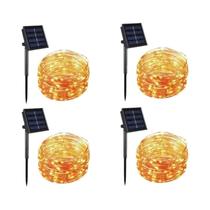 Luzes De Fada LED Solares À Prova d'Água Para Exterior, 4 Peças, Cordão De 22/32M, Lâmpada