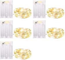 Luzes de Fada Minetom - 20 LEDs, 2m, 5 Pacotes com Bateria
