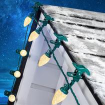 Luzes de Fada Moonflor C9 46m 150 LEDs à Prova d'Água Branco Quente
