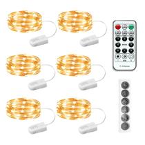 Luzes de Fada SINAMER - 20 LEDs, 2m, Bateria e Controle Remoto (x6) Luzes de Fada SINAMER - 20 LEDs, 2m, Bateria e Controle Remoto (x6)
