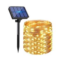 Luzes de Fada Solar para Exteriores - Impermeáveis, Fio de Cobre, para Natal, Jardim e Festa