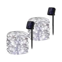 Luzes De Fada Solares Coloridas 100 200 300 LED 8 Modos Iluminação De Natal Ao Ar Livre