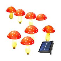 Luzes De Fada Solares Impermeáveis Em Formato De Cogumelo 8/12/20 LEDs Para Decoração Externa De