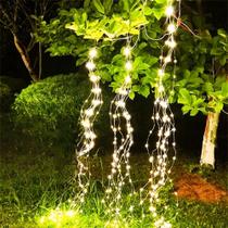 Luzes De Fada Solares Para Exterior, Cordão De Luzes LED Para Regador, Luzes De Jardim Efeito