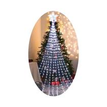 Luzes de Fadas em Cascata para Árvore de Natal com Topper de Estrela Luzes de Fadas em Cascata para Árvore de Natal com Topper de Estrela