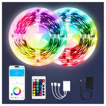 Luzes de faixa de LED PHOPOLLO Bluetooth 100 pés (2x50 pés) RGB