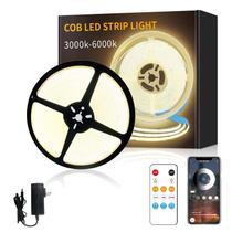 Luzes de faixa de LED Yeewhale COB 50 pés 3000K reguláveis em branco quente Luzes de faixa de LED Yeewhale COB 50 pés 3000K reguláveis em branco quente