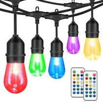 Luzes de Fio para Exterior Mlambert 15 Lâmpadas 14,6m RGB Controle Remoto