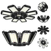 Luzes de garagem LED Aoretic 200W 20000LM 6500K 8 painéis, pacote com 2