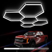 Luzes de garagem Litezone Hexagon 168 W, 3 níveis, reguláveis, pacote com 25