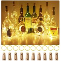 Luzes de garrafa Aluan Cork, pacote com 10 LEDs brancos quentes de 2 m Luzes de garrafa Aluan Cork, pacote com 10 LEDs brancos quentes de 2 m