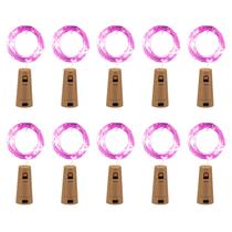 Luzes de garrafa de vinho Brightown, pacote de 10, 2 m 20 LED, rosa, impermeável