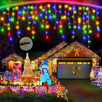 Luzes de gelo de Natal ao ar livre Heceltt 40m 1280 LED multicoloridas Luzes de gelo de Natal ao ar livre Heceltt 40m 1280 LED multicoloridas
