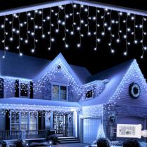 Luzes de gelo de Natal Lomotech 10m 8 modos impermeáveis brancas
