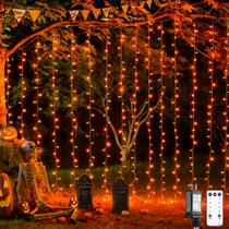 Luzes de Halloween JMEXSUSS 300LED laranja com controle remoto de 3x3m