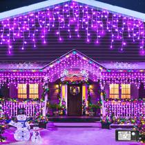 Luzes de Halloween Nielfoi 640 LED Icicle Purple 20m ao ar livre Luzes de Halloween Nielfoi 640 LED Icicle Purple 20m ao ar livre