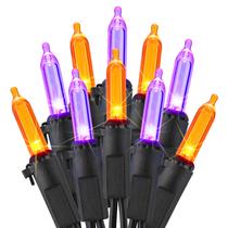 Luzes de Halloween ODERTONIC laranja e roxo 33 pés 100 LED Luzes de Halloween ODERTONIC laranja e roxo 33 pés 100 LED